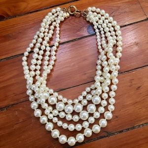 J Crew Statement Necklace Multi-Strand Pearls